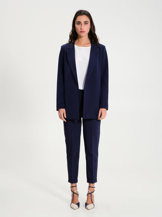 Giacca Lunga Aperta in Tessuto Tecnico