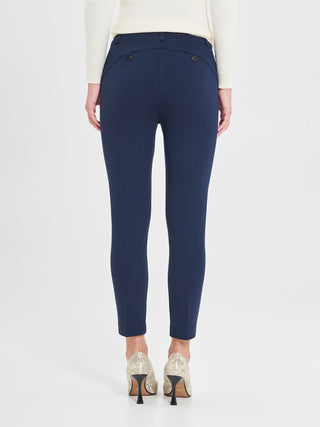 Pantaloni in in Punto Milano Blu Navy