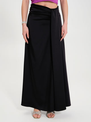 Gonna Lunga in Raso con Piega