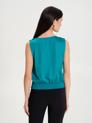 Top Boxy in Raso con Incrocio