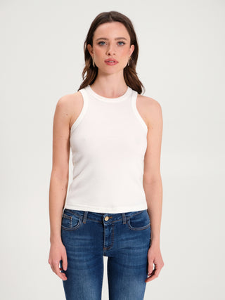 Canotta Americana in Cotone Bianco