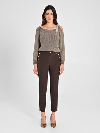 Pantaloni Skinny Marroni
