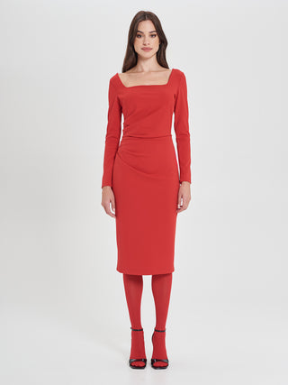 Tubino Rosso con Scollo Squadrato