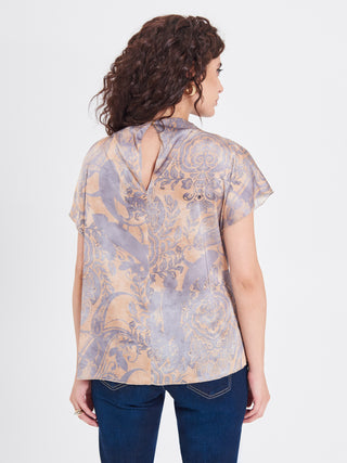 Blusa Curvy stampa Cachemire