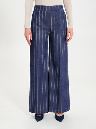 Pantaloni Palazzo Gessati in Cotone