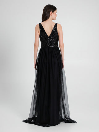 Abito Lungo Paillettes & Tulle