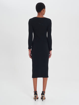 Abito Nero in Maglia Glam Bows