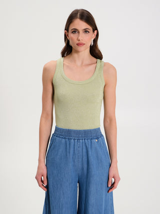 Canotta Metallica a Costine Lime