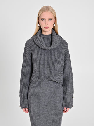 Maglia Boxy Grigio Scuro