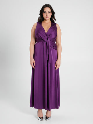 Abito Lungo Curvy Viola Melanzana