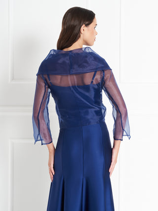 Coprispalle atelier in Organza Blu