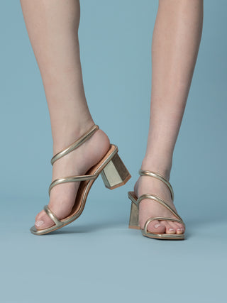 Sandali con Tubolari Oro