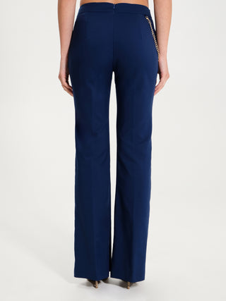 Pantaloni a Zampa in Gabardina