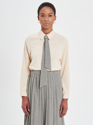 Blusa con Cravatta Pied-de-Poule