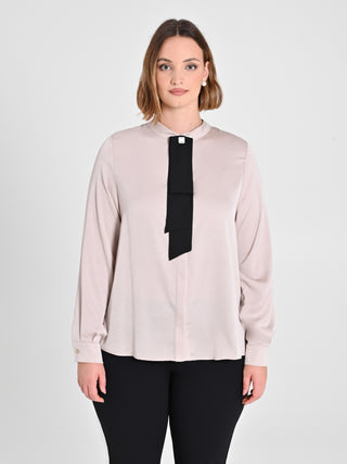 Camicia Curvy con Cravattino Removibile