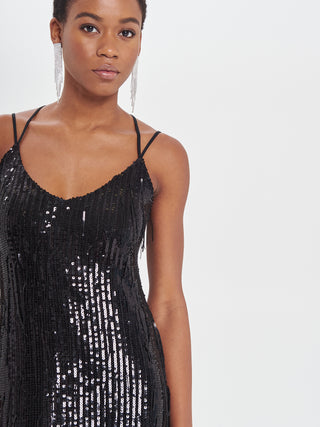 Slip Dress Frange Paillettes