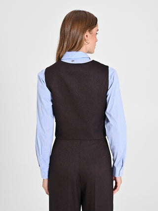 Gilet in Poliviscosa Marrone