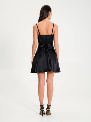 Abito Corto in Raso con Fiocco