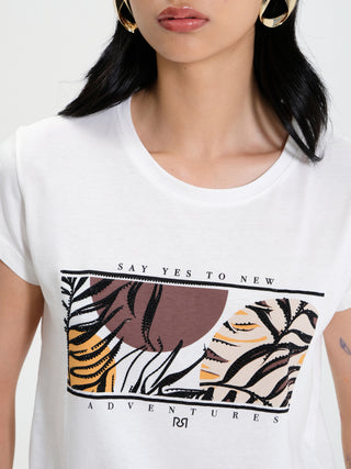 T-shirt in Cotone con Stampa