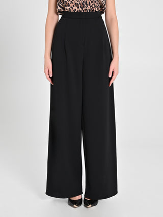 Pantaloni Palazzo in Scuba mano Crepe