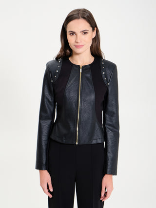 Giubbino in Similpelle con Strass