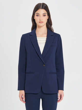 Giacca in Punto Milano Blu Navy