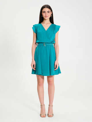 Abito Alette in Raso con Cintura