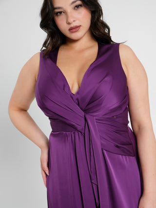 Abito Lungo Curvy Viola Melanzana