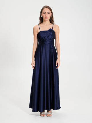 Abito Lungo in Raso con Corpetto