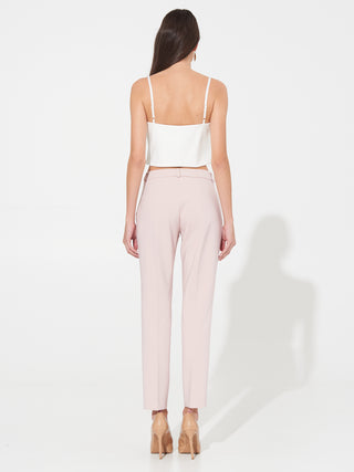 Pantaloni Skinny Tessuto Tecnico Rosa Chiaro