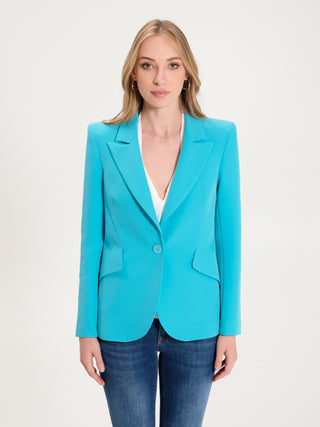 Giacca in Tessuto Tecnico Turchese