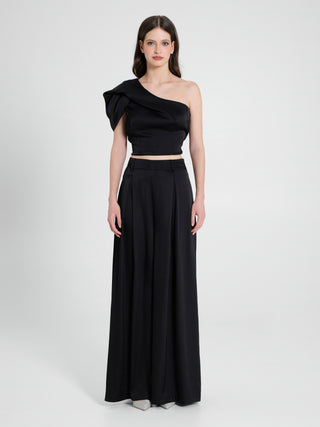 Top Monospalla in Satin Nero
