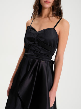 Abito Corto in Raso con Fiocco