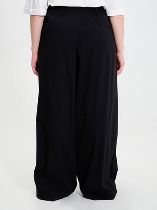 Pantaloni Palazzo Curvy in Cotone Nero