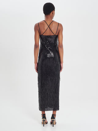 Slip Dress Frange Paillettes