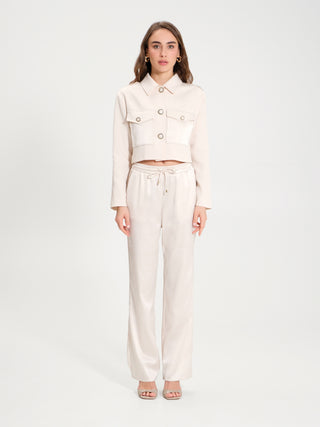 Pantaloni in Raso con Elastico