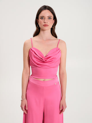 Top in Raso Fuxia