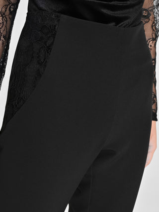 Pantaloni con inserto Pizzo & Velluto