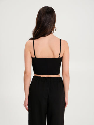 Top Crop Scollo a Cuore Nero