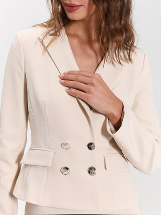 Giacca Corta Doppiopetto in Tessuto Tecnico