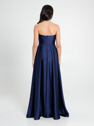 Abito Lungo in Raso Blu
