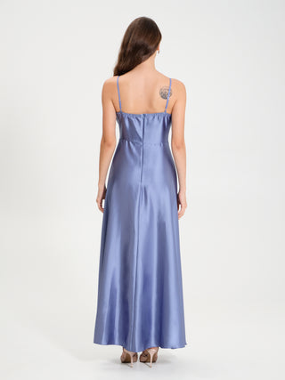 Abito Lungo in Raso con Corpetto