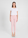 Pantaloni Straight in Scuba mano Crepe Rosa