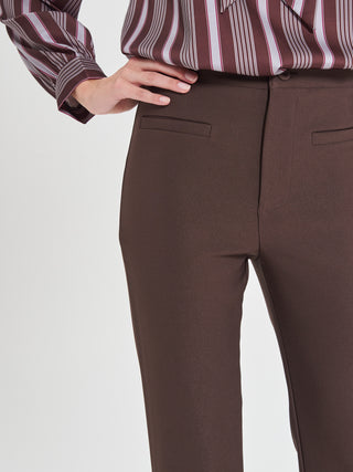 Pantaloni Marroni in Cadi Operato