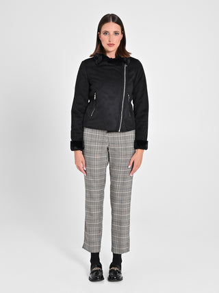 Chiodo effetto Scamosciato Nero