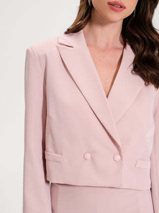 Giacca Cropped Doppiopetto Rosa