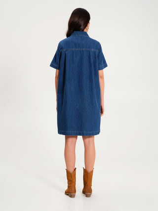 Abito in Denim Trapezio Blu