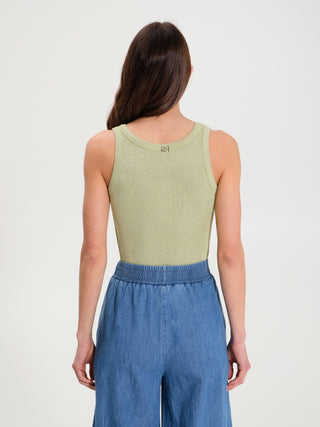 Canotta Metallica a Costine Lime