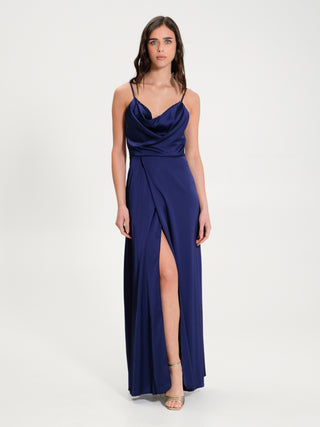 Abito in Raso con Corpetto Paillettes