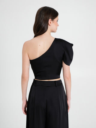 Top Monospalla in Satin Nero